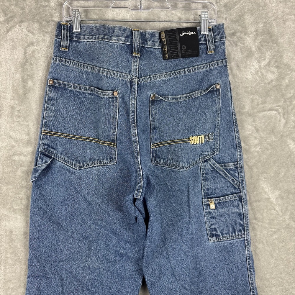 Vintage Southpole Embroidered Baggy Carpenter Wide Leg Mens Size 32 (fits 31x30)
